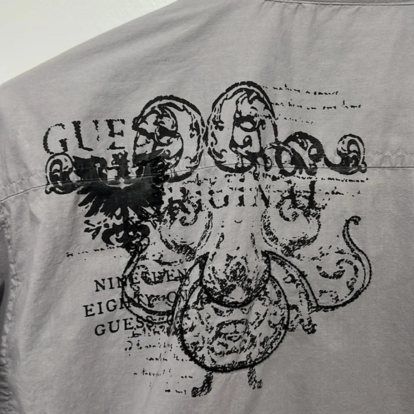 Guess Men’s Long Sleeve Button Down Gray Dress Shirt size Small - Picture 8 of 10